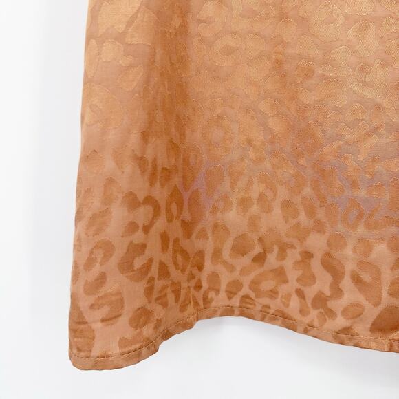 Urban Outfitters UO Leopard Jacquard Slip Dress Terracotta Mini Womens Sz Small - Picture 11 of 12
